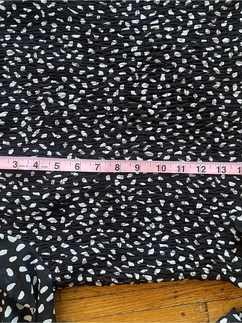 She + Sky L Black Long Sleeve Smocked Light- Weight Peasant Top - Picture 8 of 10